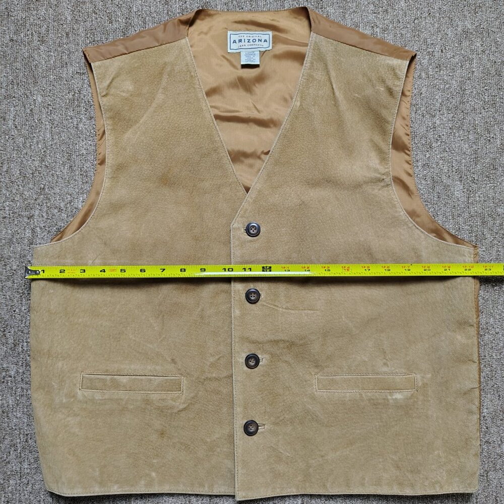 VINTAGE ARIZONA JEAN COMPANY Vest Men L Brown Leather Western Casual - Picture 4 of 7